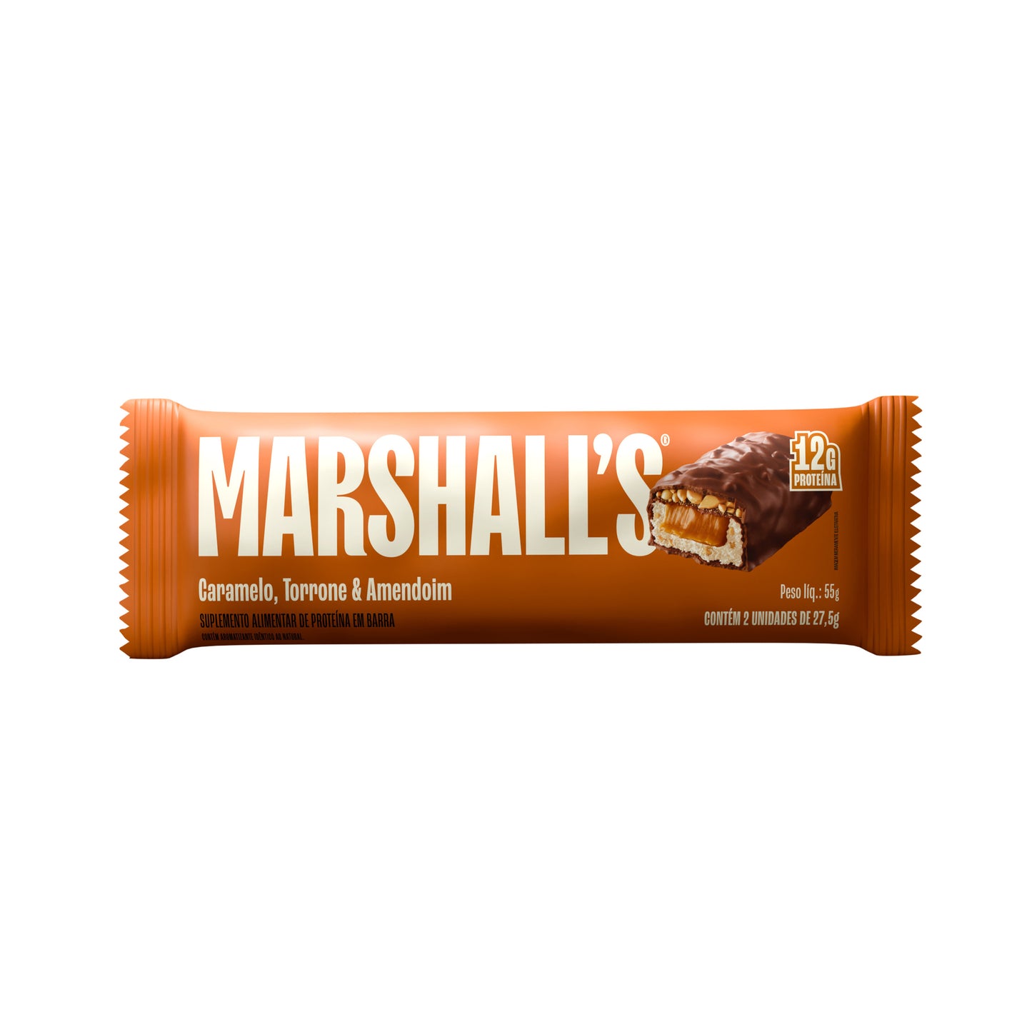 Barra de Proteína Marshall's Caramelo, Torrone e Amendoim (12 unidades)