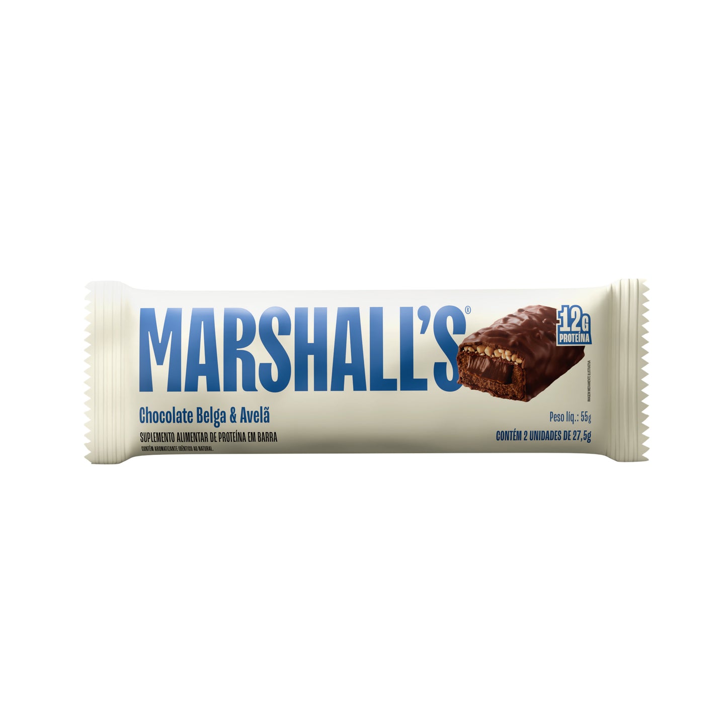 Barra de Proteína Marshall's Chocolate Belga e Avelã (12 unidades)
