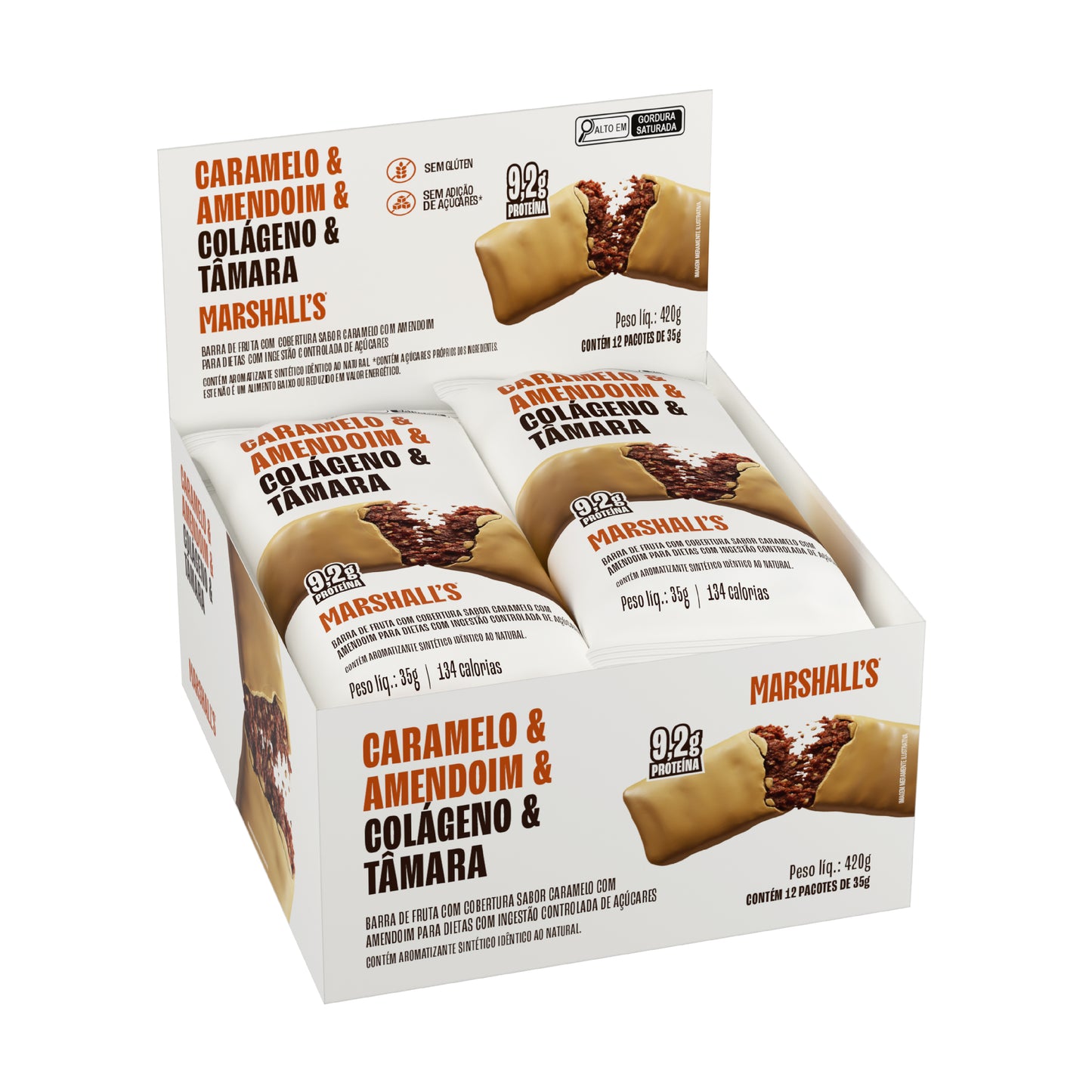 Marshall's Colágeno & Tâmara Sabor Caramelo e Amendoim (12 unidades)