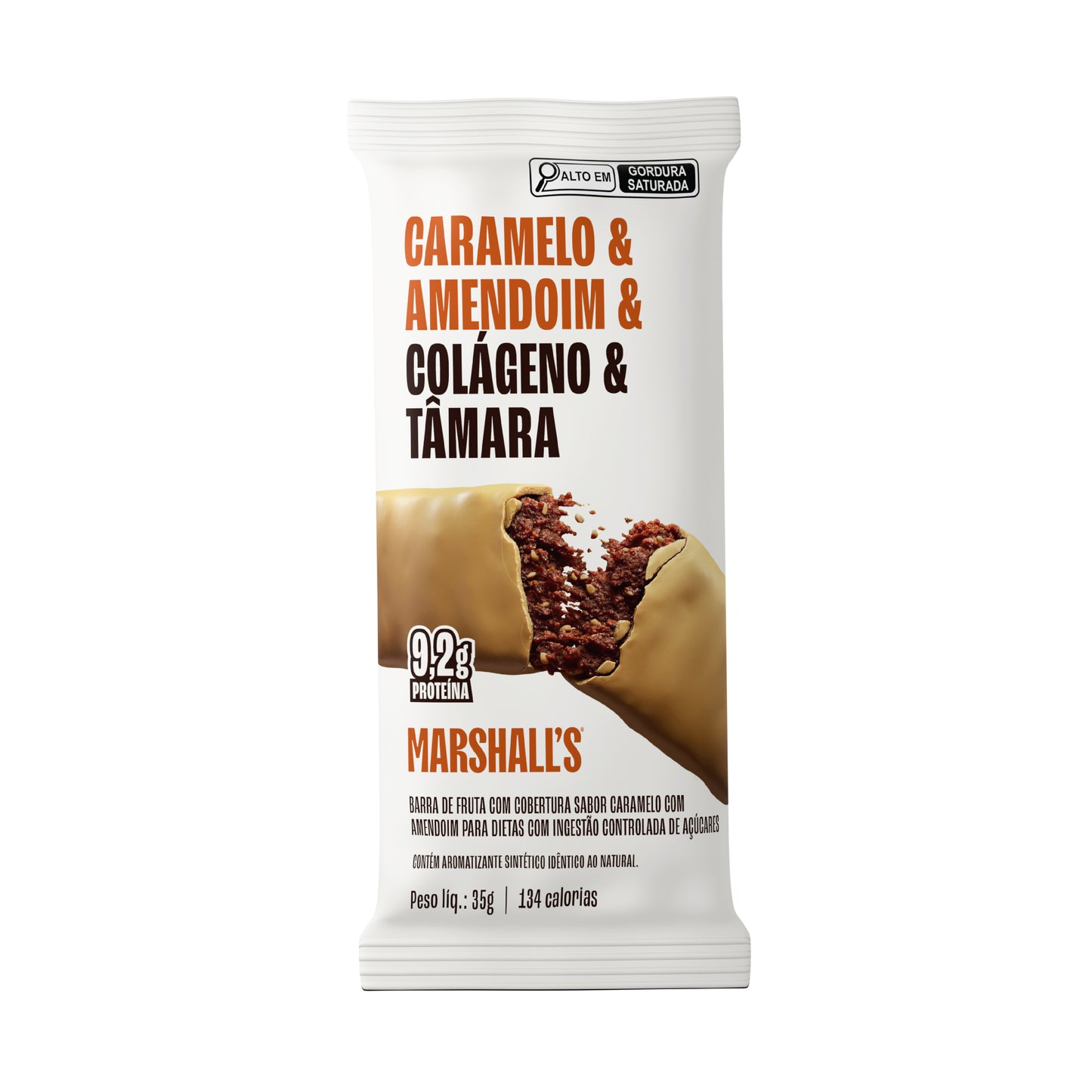 Marshall's Colágeno & Tâmara Sabor Caramelo e Amendoim (12 unidades)