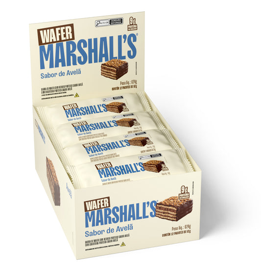 Wafer Proteico Marshall's Avelã (12 unidades)