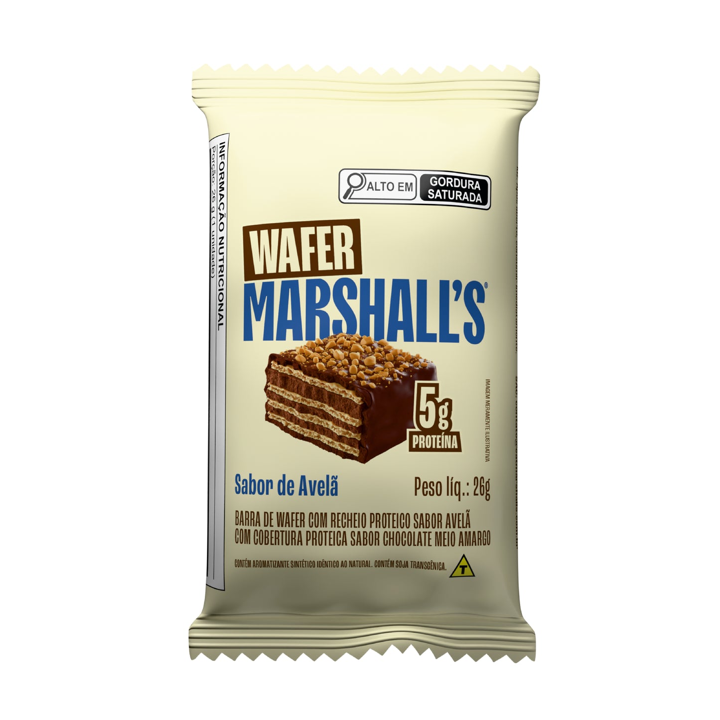 Wafer Proteico Marshall's Avelã (24 unidades)