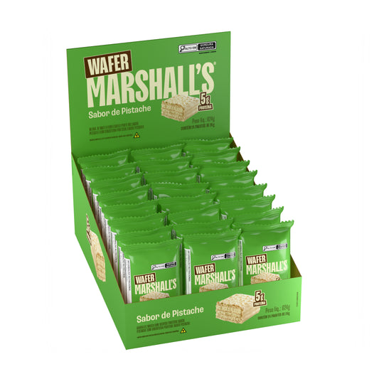 Wafer Proteico Marshall's Pistache (24 unidades)